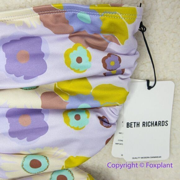 New! Set! Beth Richards Delrey Bikini Top and bottom, 70’s floral bikini, M+S - Picture 8 of 12